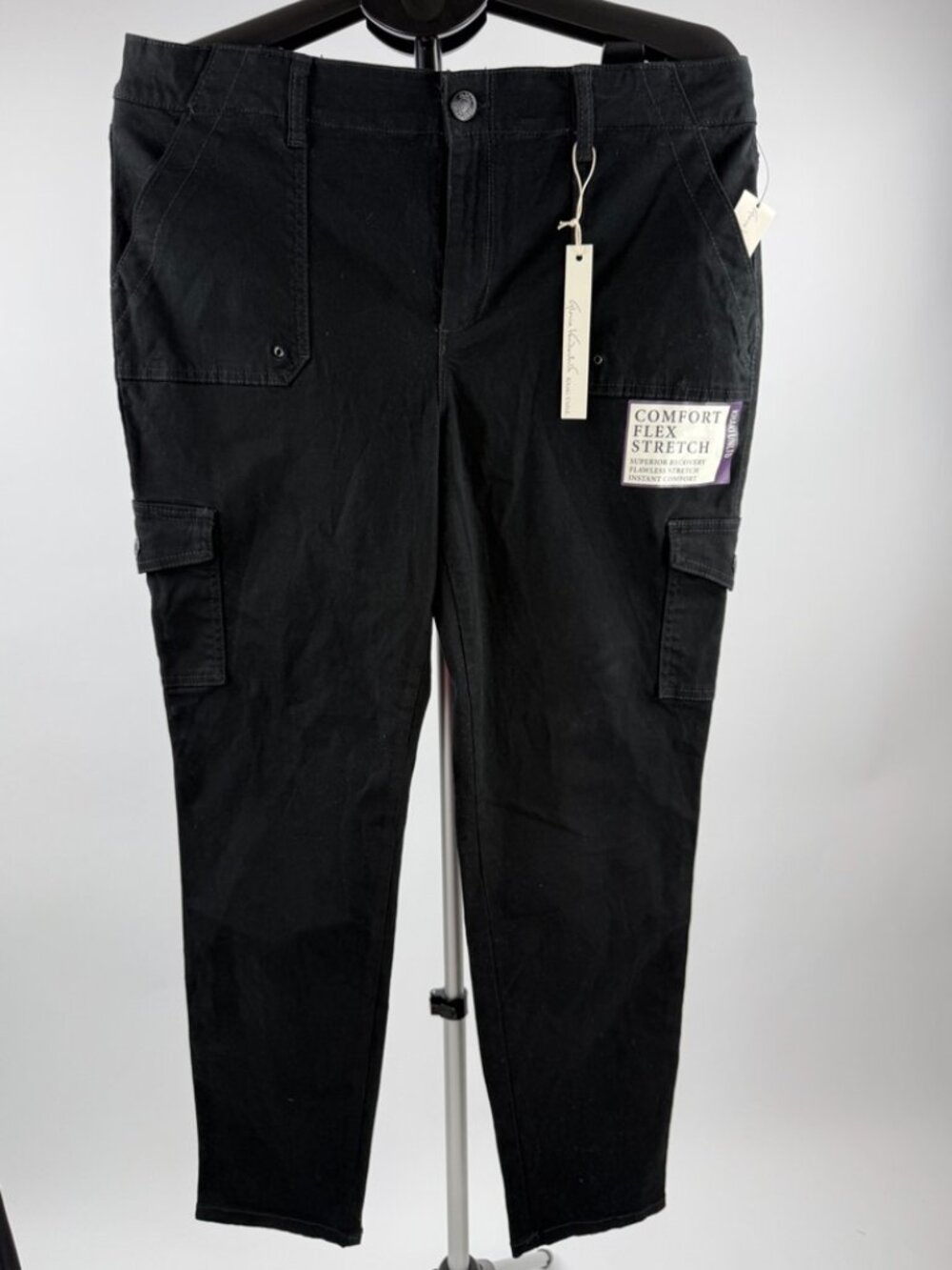 Gloria Vanderbilt Black Cargo Pants Size 14 Stretch NWT